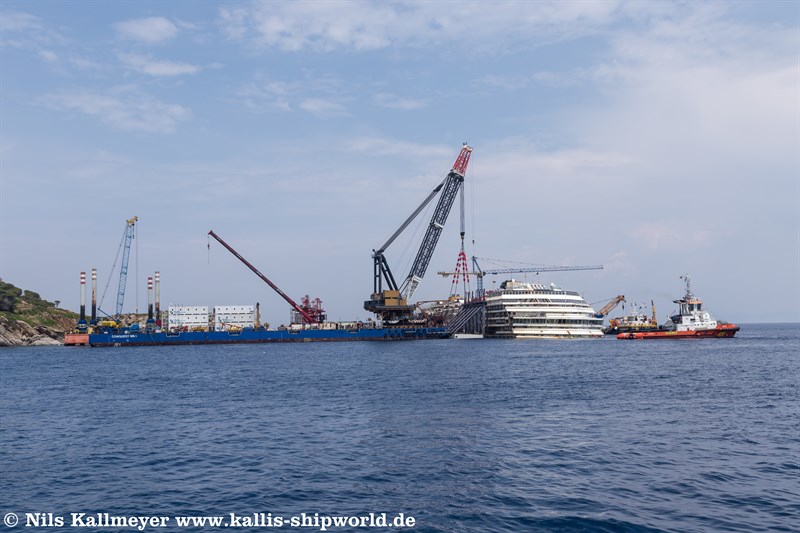 Costa Concordia vor Giglio 14.06.2014