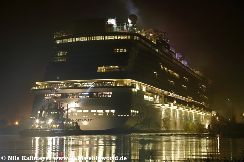 Emsüberführung der Norwegian Getaway (IMO 9606924)