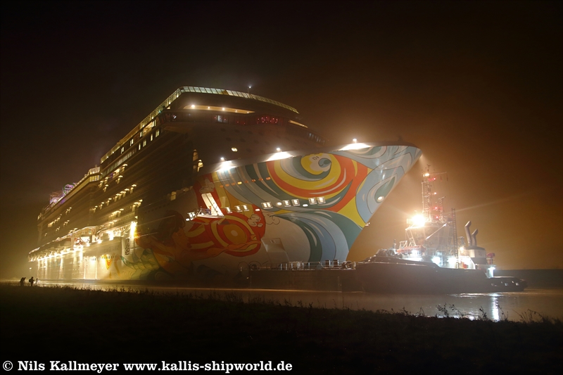 Emsüberführung der Norwegian Getaway (IMO 9606924)