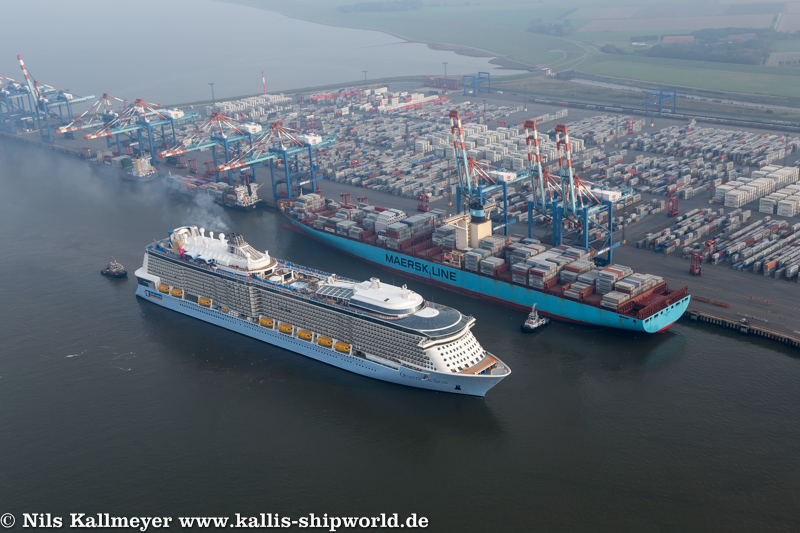 Quantum of the Seas einlaufend Bremerhaven.